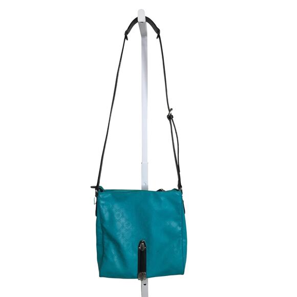 Piero Guidi Every Boy Crossbody Bag Womens Aqua Blue Black 21" Drop - Picture 4 of 9